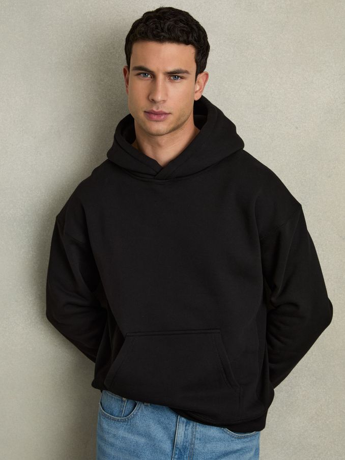 Cotton Fleece-Back Hoodie in Black (AB2031) | €73