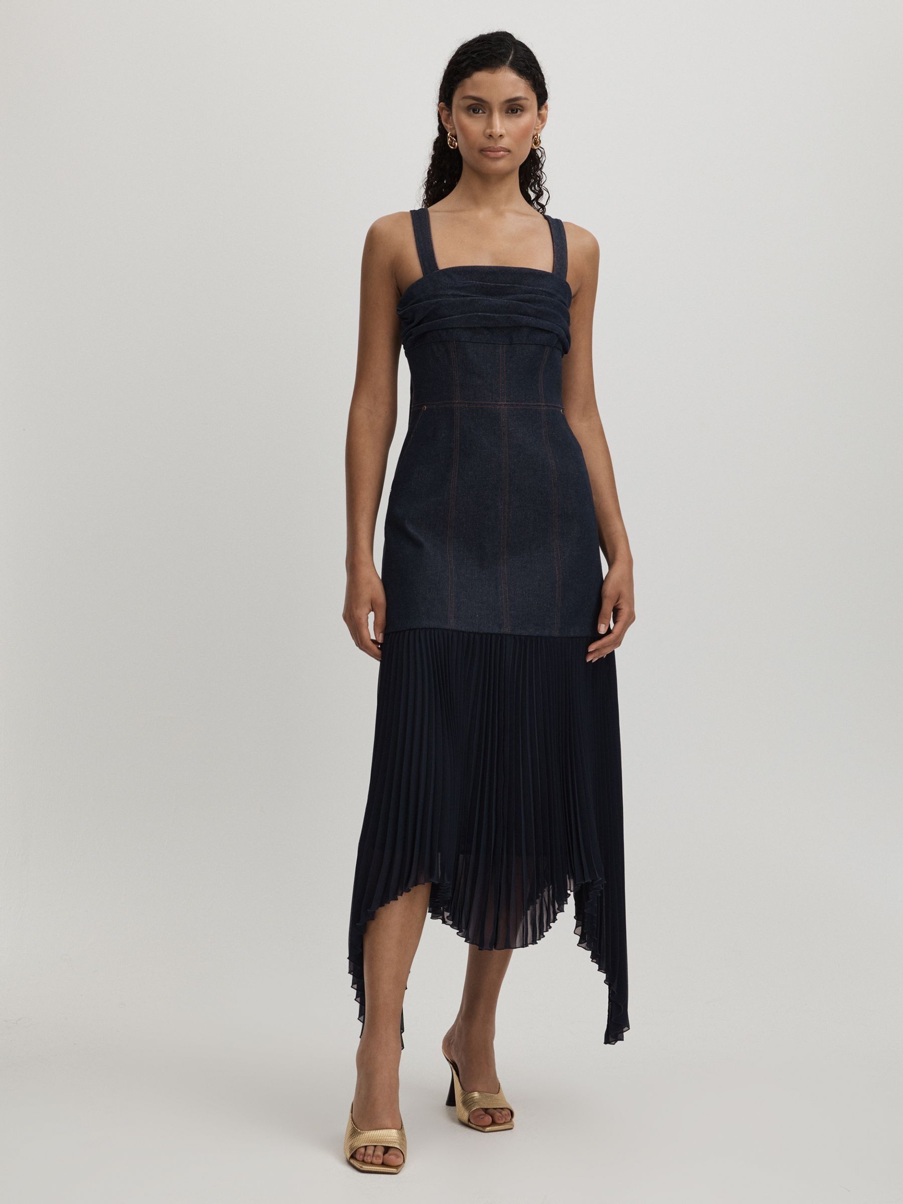 Amur Hybrid Denim Maxi Dress in Indigo (AB2070) | €370