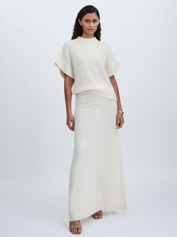 Madeleine Thompson Wool-Cashmere Maxi Skirt in Cream (AB2073) | €248