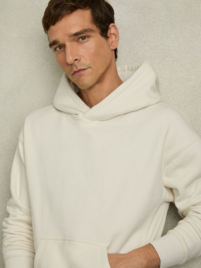 Cotton Fleece-Back Hoodie in Off White (AB2087) | €83