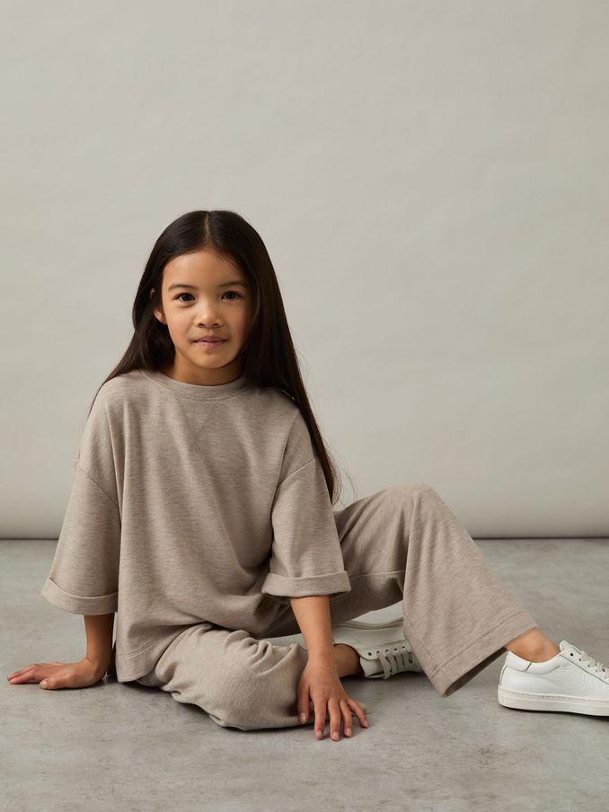 9-13 yrs Top And Trousers Lightweight Lounge Set in Oatmeal (AB2289) | €95