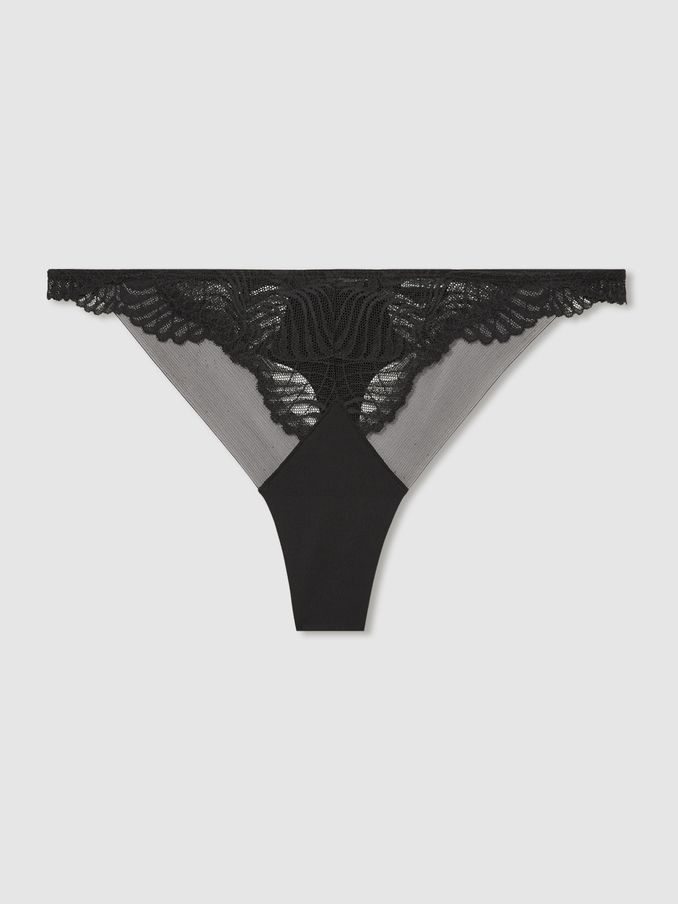 Guipure Lace Thong in Black (AB2338) | €25