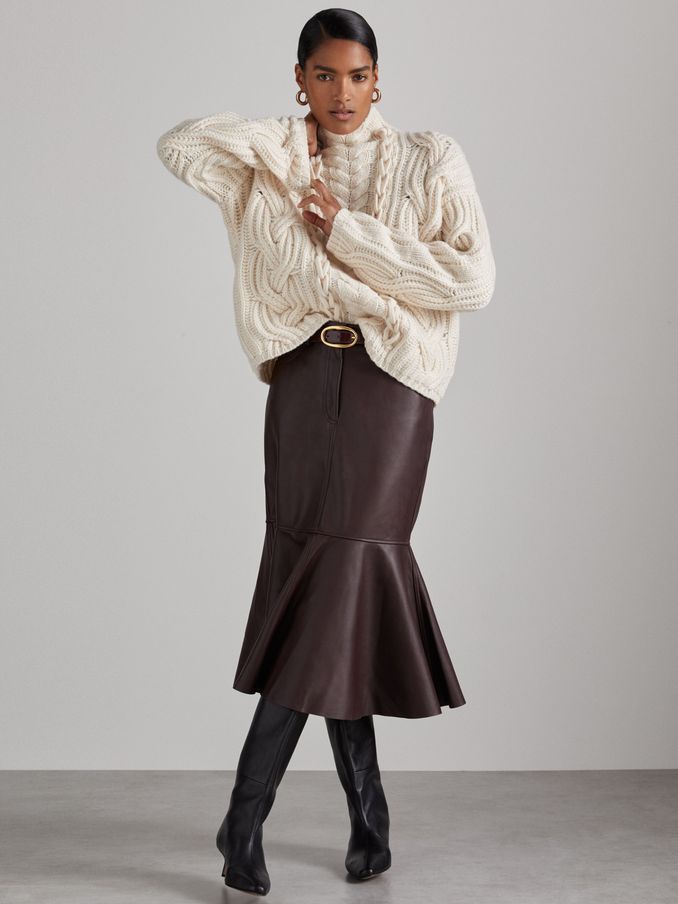 Atelier Wool and Cashmere Cabled Jumper in Cream (AB2353) | US$410