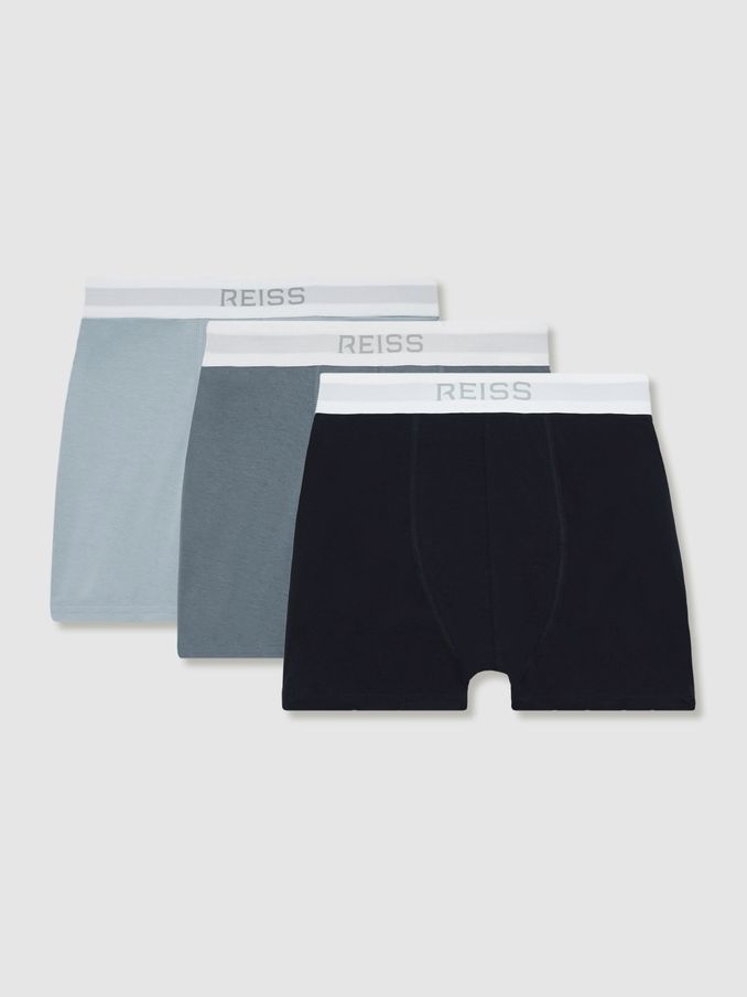 Stretch-Cotton Boxers 3 Pack in Blue Multi (AB2364) | AED215