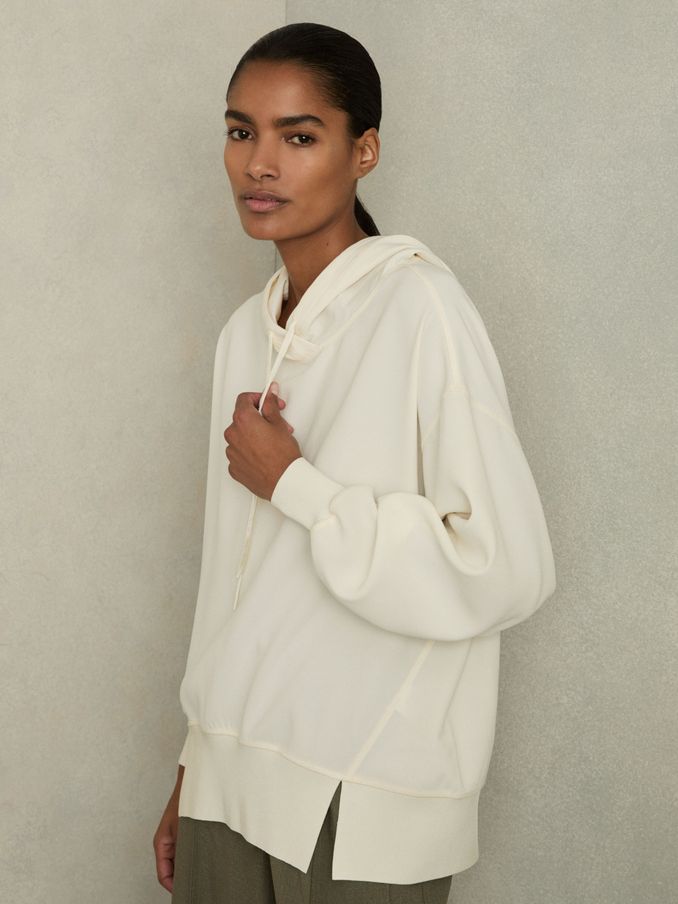 Woven Hooded Top in Cream (AB2400) | US$159