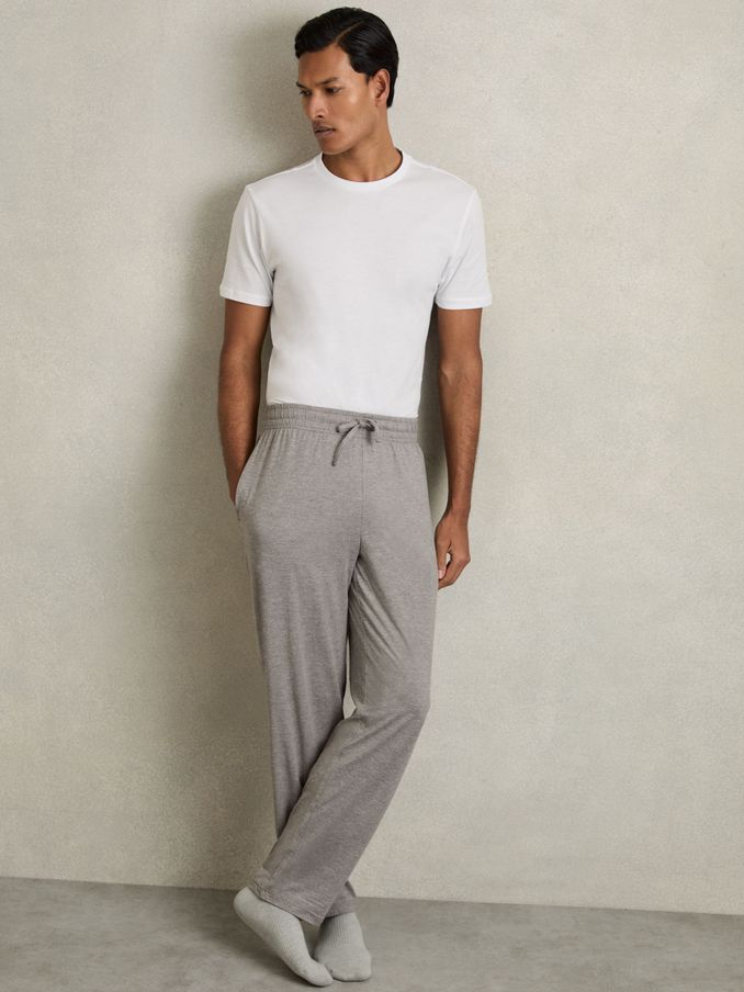Tapered Stretch-Jersey Joggers in Grey Melange (AB2424) | US$32