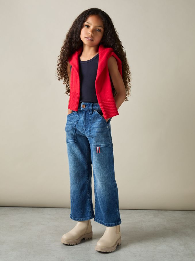 9-13 yrs Cotton Blend Ribbed Vest in Navy (AB2462) | €15