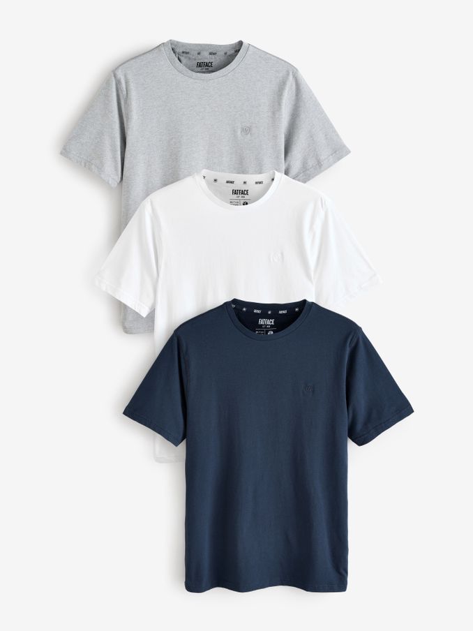 Navy 100% Cotton Short Sleeve T-Shirts 3 Pack (AB3673) | $70