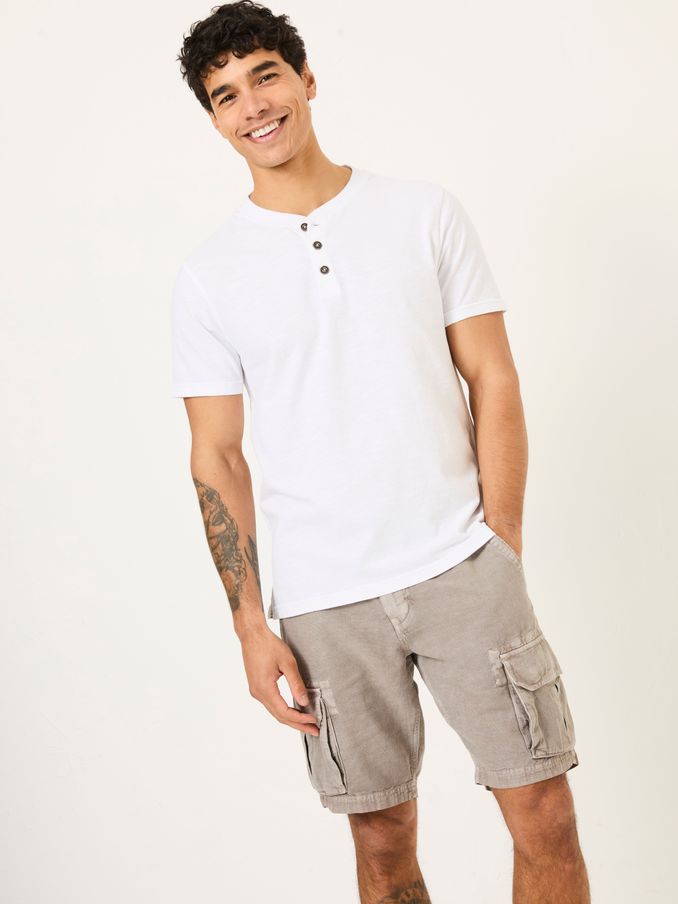 White Woodside Slub Henley (AB3678) | $38