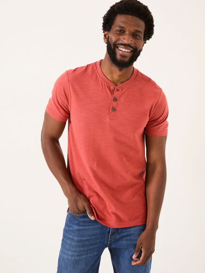 Vintage Red Woodside Slub Henley (AB4039) | $38