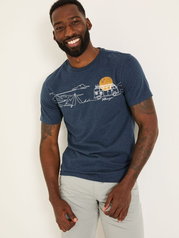 VW Navy Sea & Surf Short Sleeve T-Shirt (AB4057) | $46