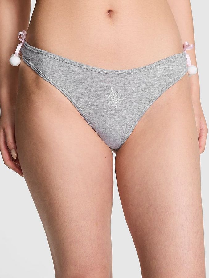 Grey Heather Thong Cotton Knickers (AB5163) | €10.50