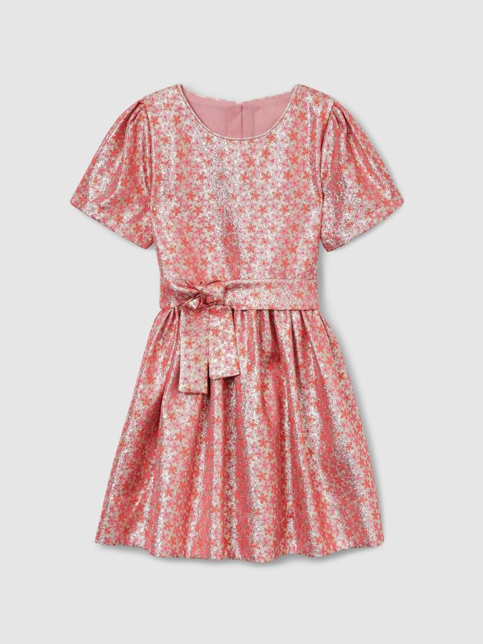 13-14 yrs Floral Fil-Coupé Dress in Pink (AB5953) | US$49