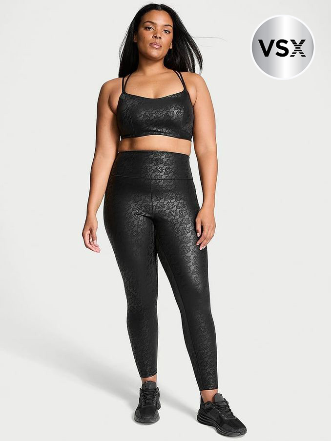 Black Lace Faux Leather Leggings (AB6660) | €98