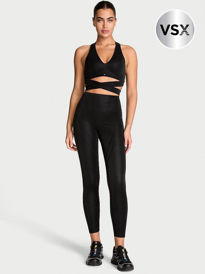 Black Faux Leather Corset Leggings (AB6672) | €98