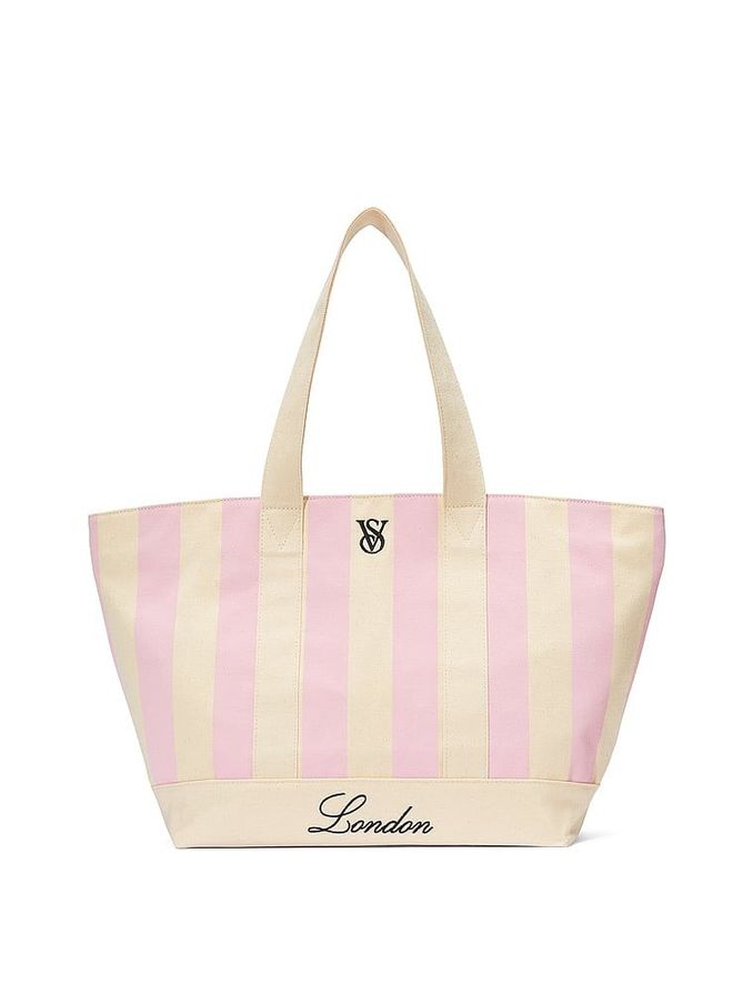 Pink Iconic Stripe London Tote Bag (AC3123) | €52