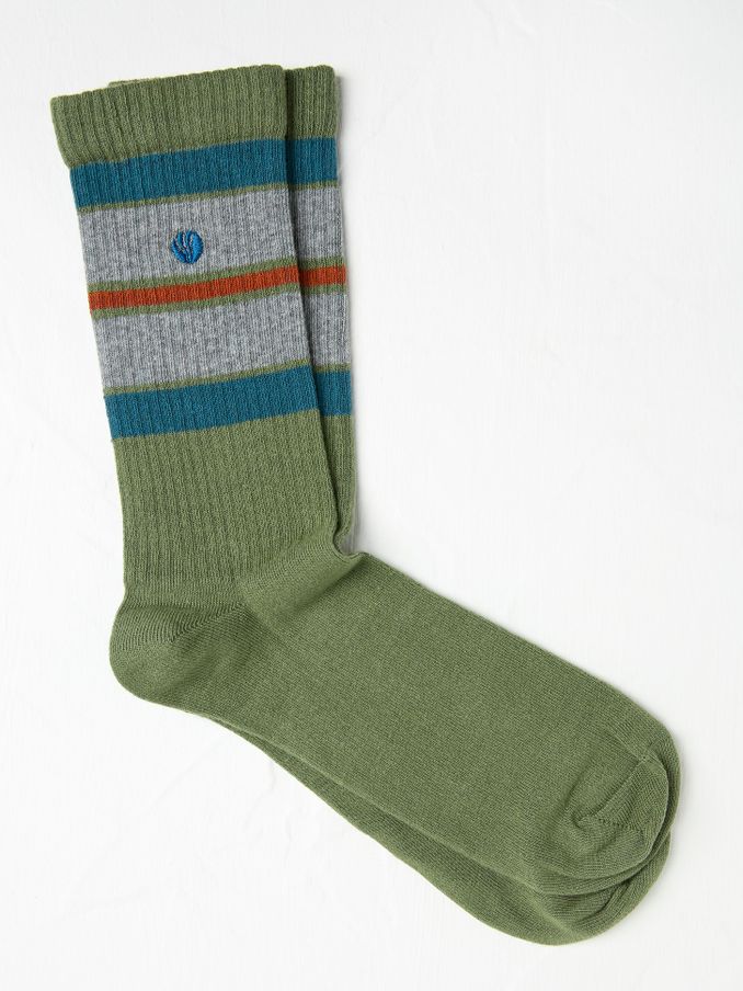 Green Men's Striped Ribbed Socks (AC3187) | €9.50