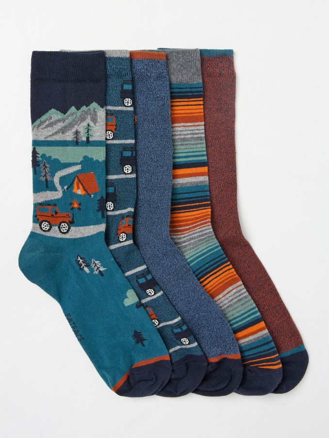 Multi Off Roader 5 Pack Men's Socks (AC3207) | $30