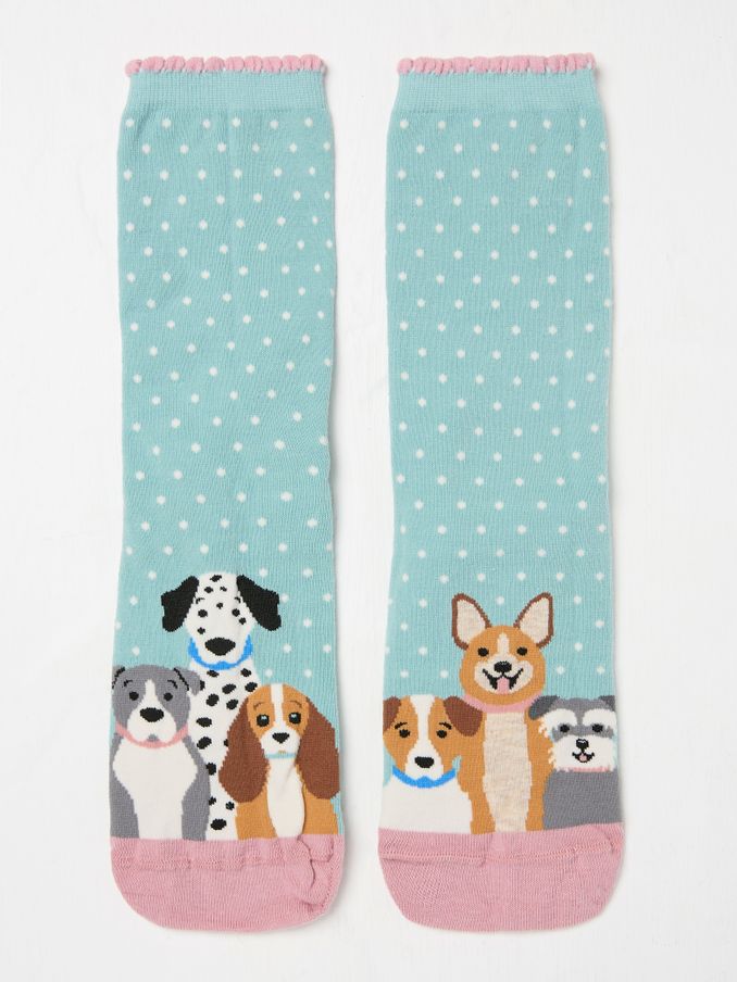 Teal Blue Dogs Women's Socks (AC3241) | $12