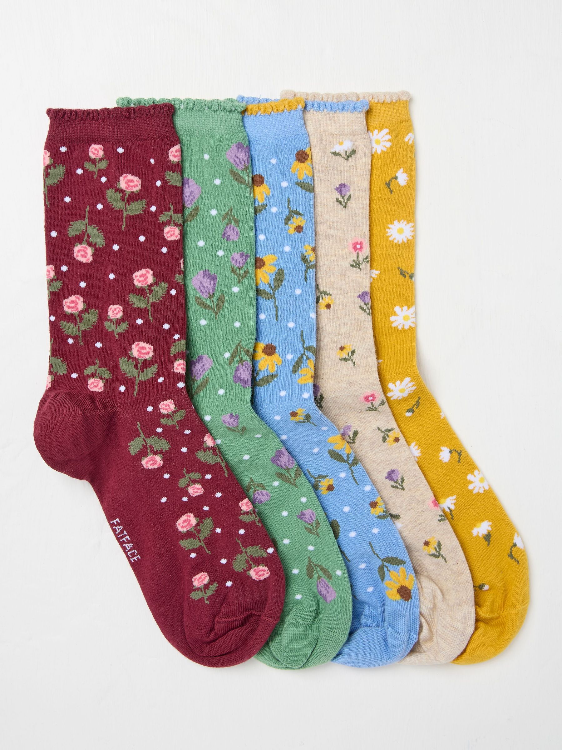 Multi Floral 5 Pack Women's Socks (AC3265) | €26