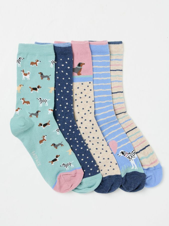Multi Dogs 5 Pack Women's Socks (AC3266) | €26