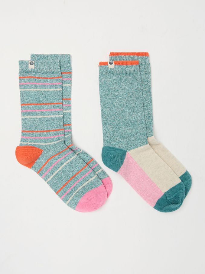 Teal Blue 2 Pack Women's Boot Socks (AC3287) | $16