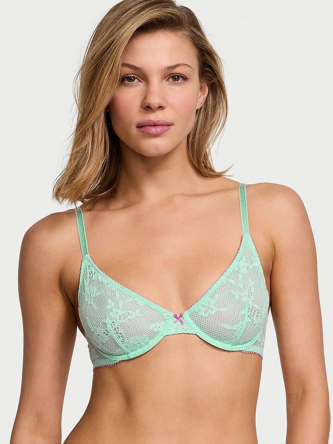Waterfall Green Lace Unlined Demi Bra (AC3303) | €27
