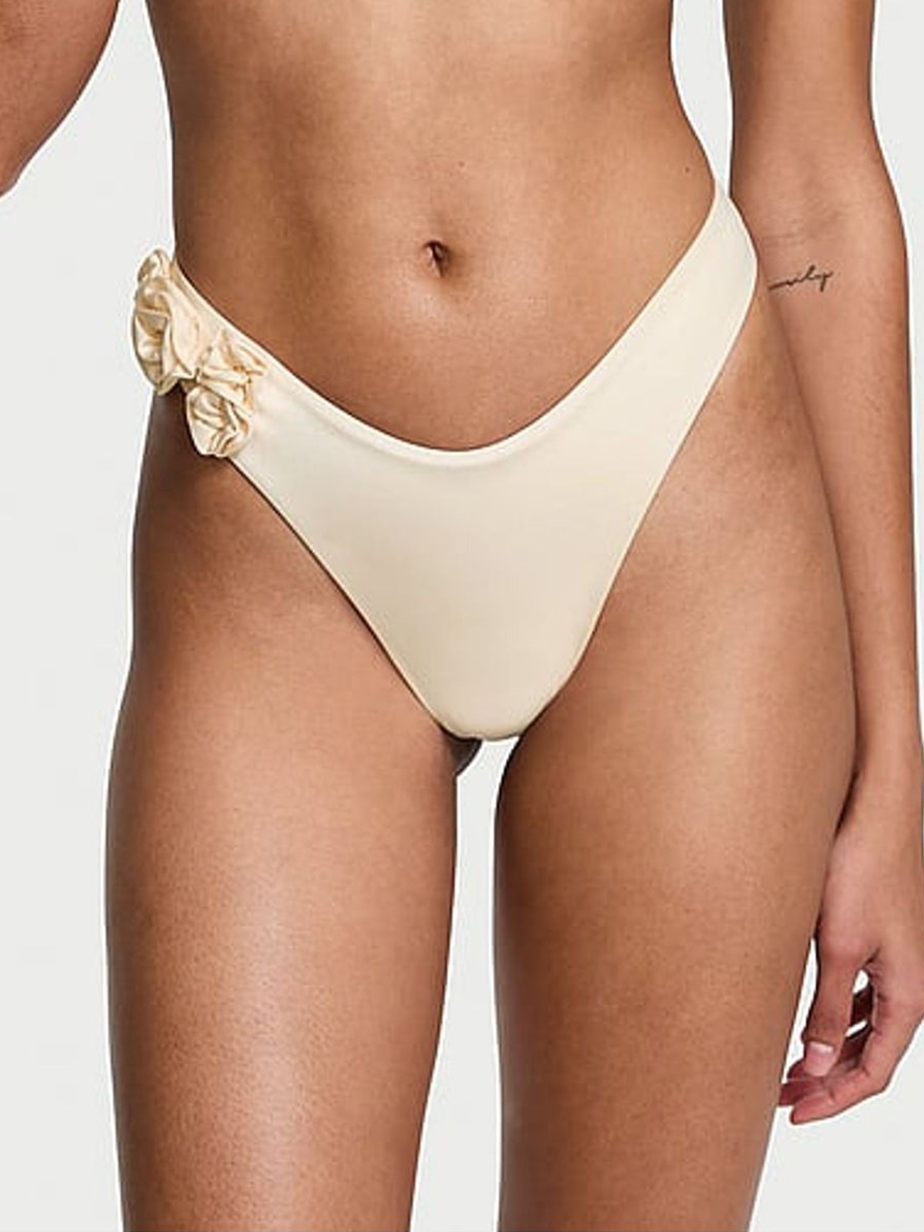 Candlelight White Brazilian Rosette Bikini Bottoms (AC3305) | €52