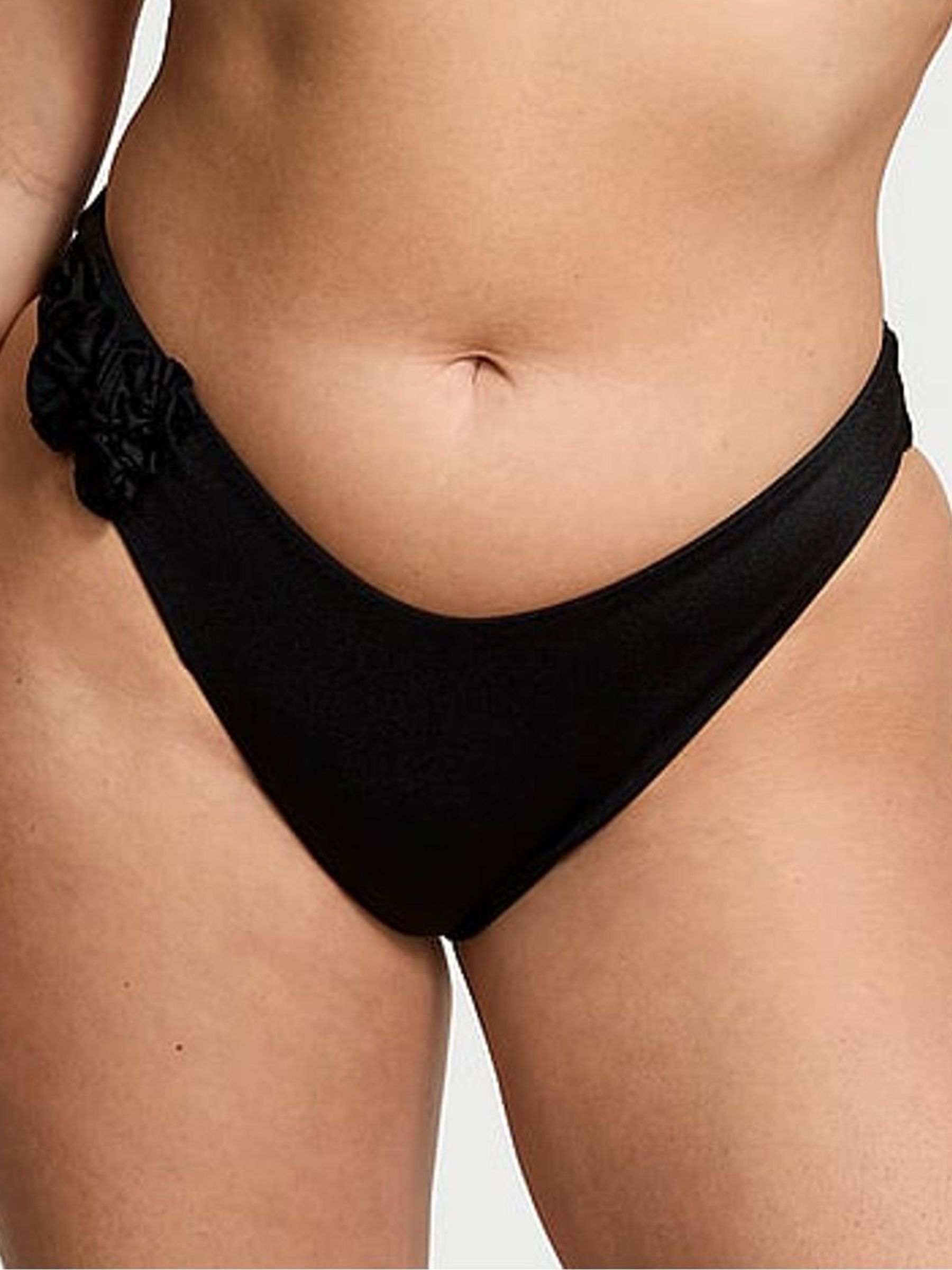 Black Brazilian Rosette Bikini Bottoms (AC3322) | €52