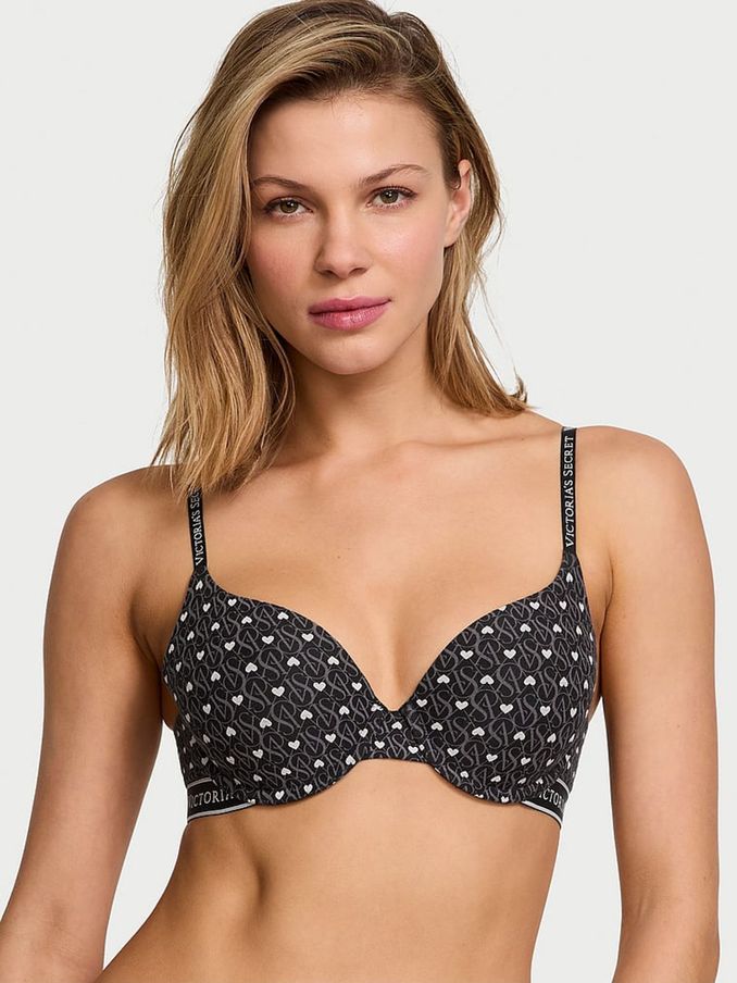 Black VS Heart Lockup Full Cup Push Up Bra (AC3541) | €40