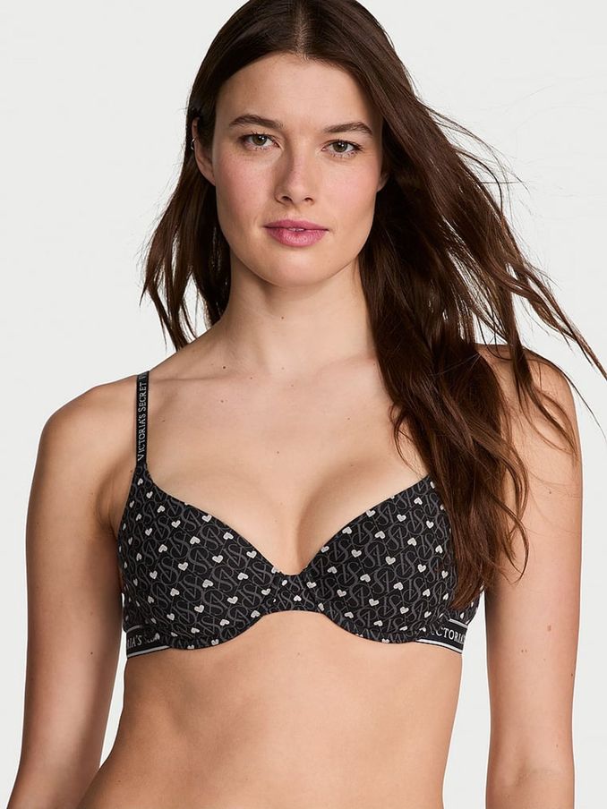 Black Heart Demi Lightly Lined Bra (AC3551) | €40