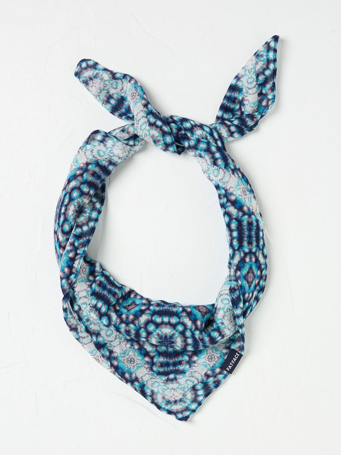 Navy Geometric Print Hair Scarf (AC4529) | $20