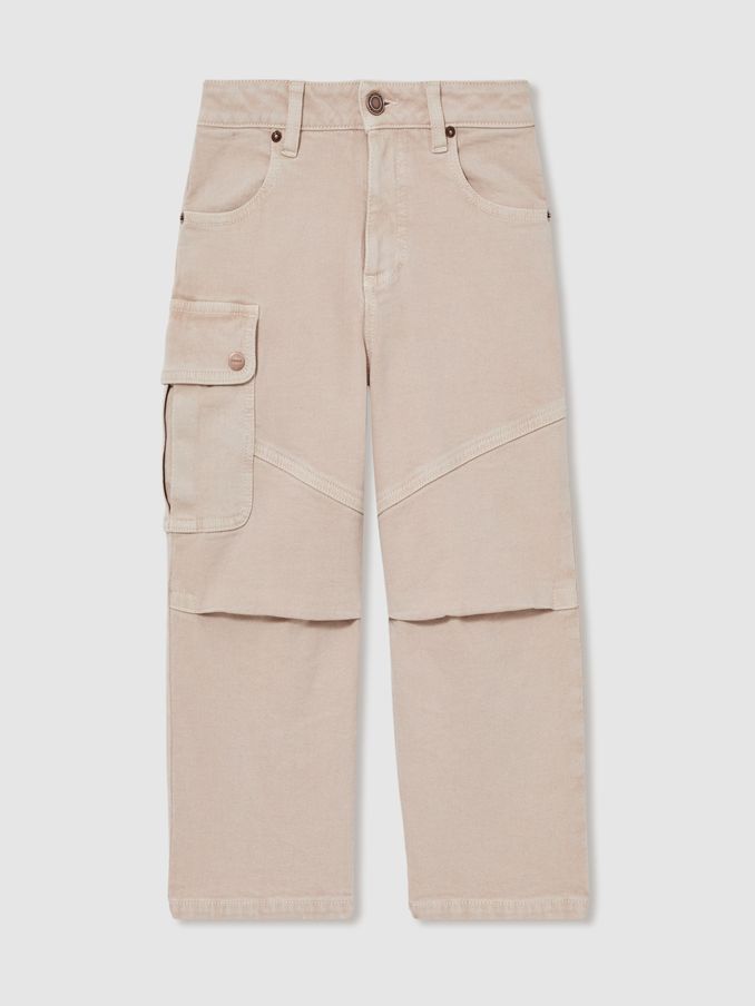 13-14 yrs Straight-Leg Patch Pocket Jeans in Camel (AC4733) | US$95