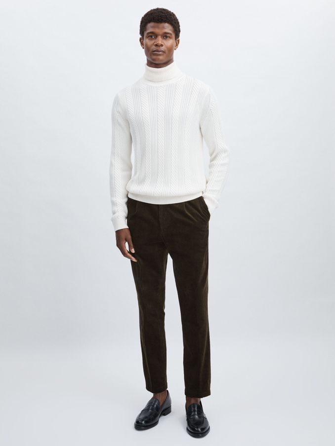 Oscar Jacobson Regular-Fit Corduroy Trousers in Dark Brown (AC4741) | US$195