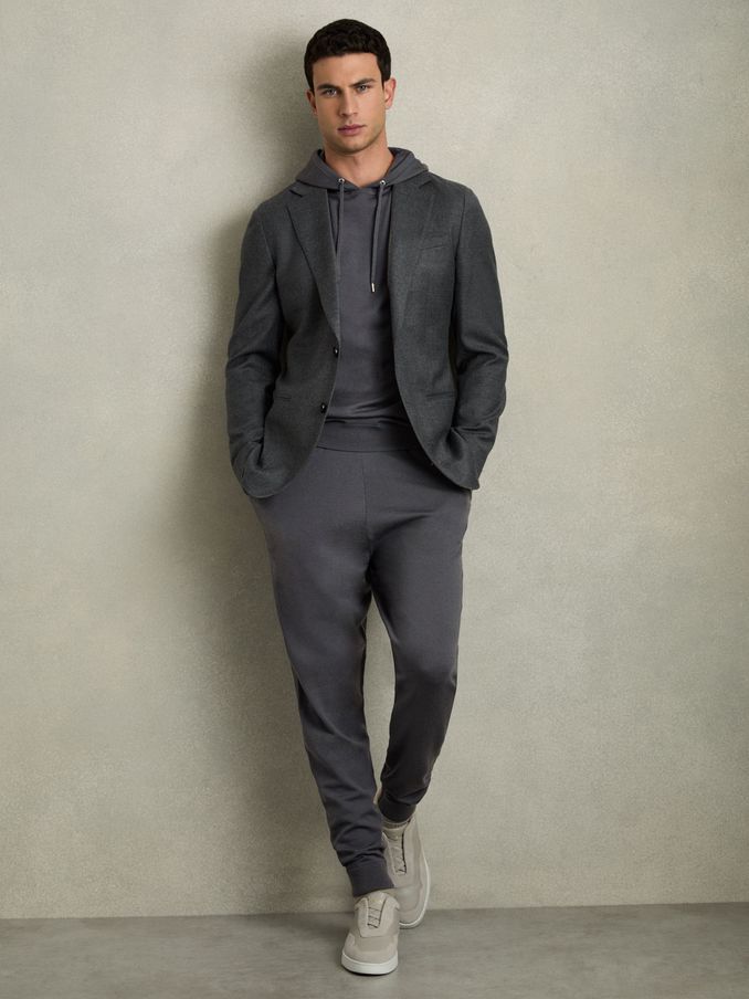 Merino-Blend Stretch Joggers in Blackened Blue (AC4782) | $178