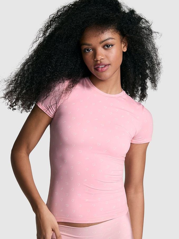 Petal Pink Heart Short Sleeve T-Shirt (AC5275) | €29