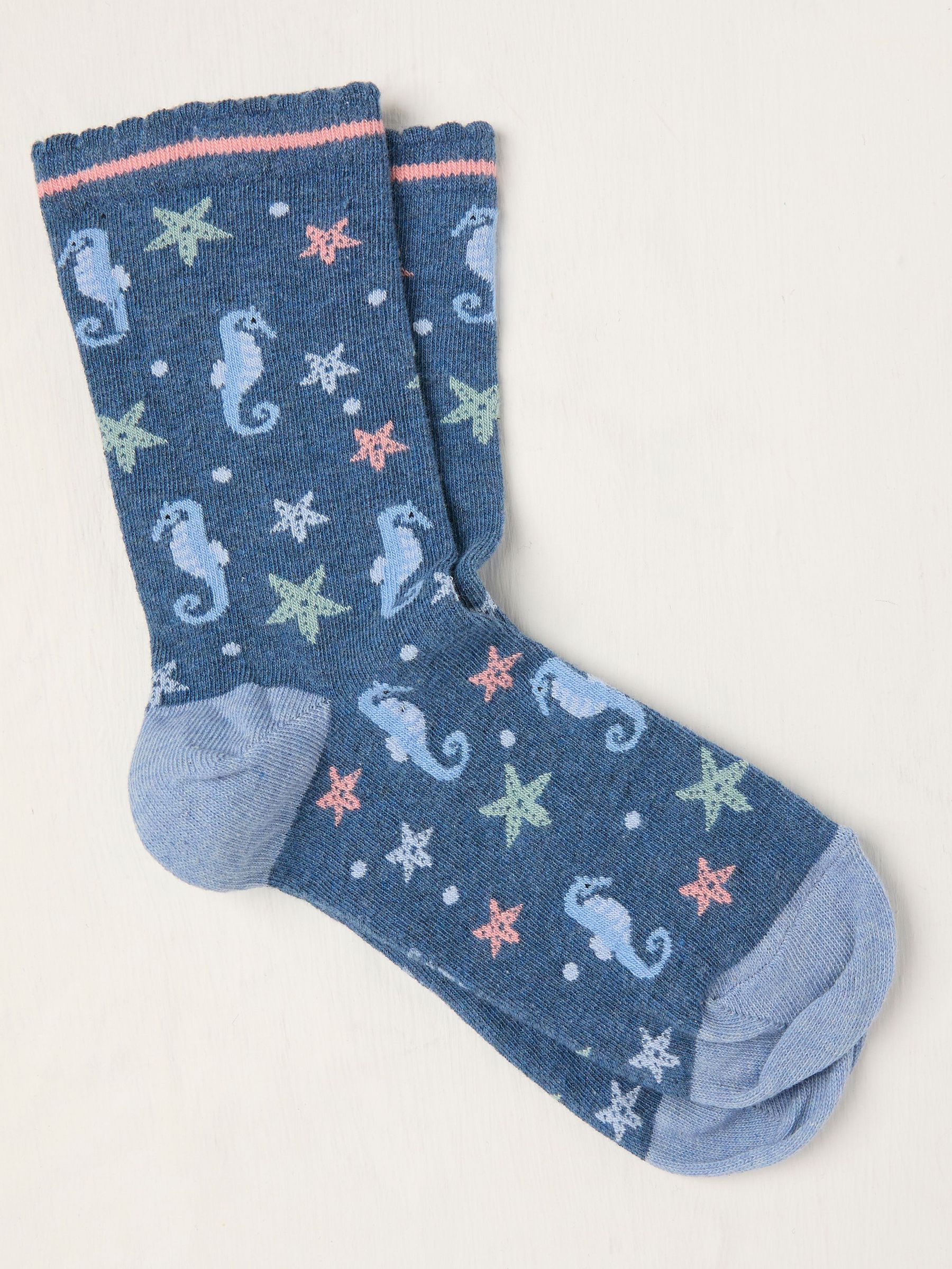 Blue Seahorse Socks (AC5373) | $12