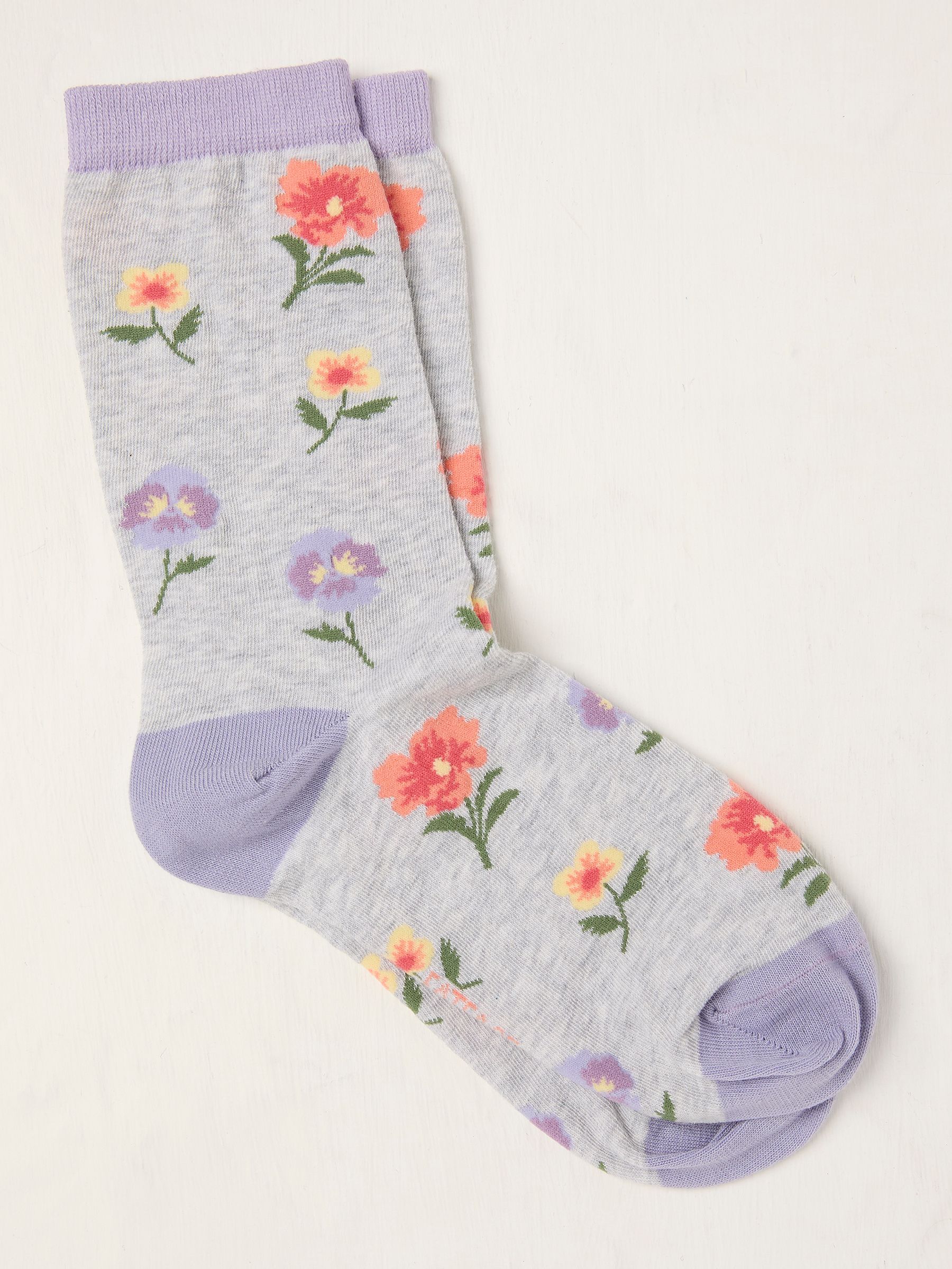Grey Pansy Socks (AC5378) | €9.50