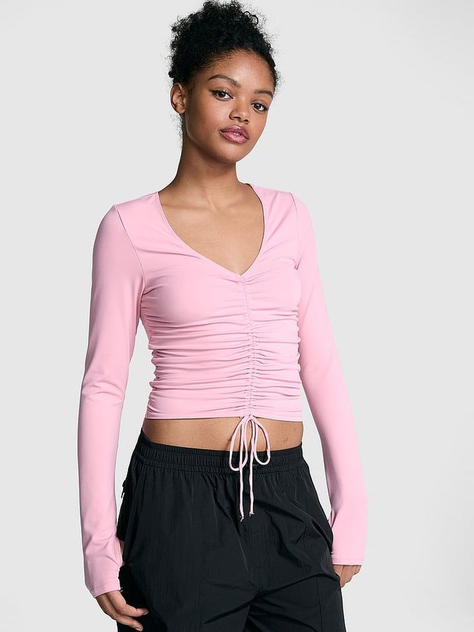 Cameo Pink Relay Cinched Long Sleeve T-Shirt (AC5695) | €40