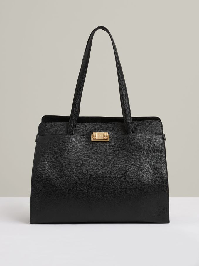 Grained Leather Tote Bag in Black (AC6824) | €345