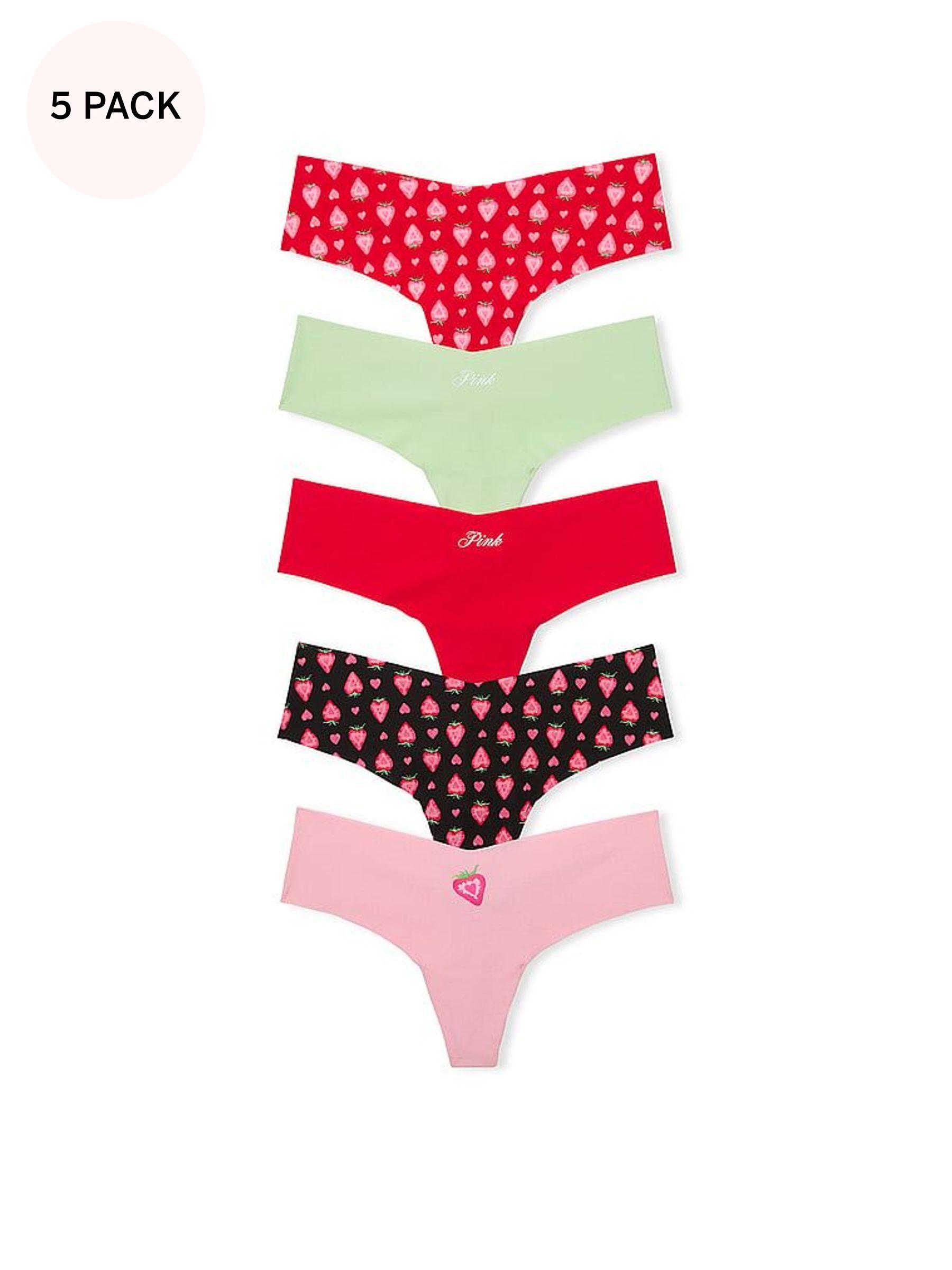 Red/Green/Black/Pink Thong 5 Pack Knickers (AC7503) | €31