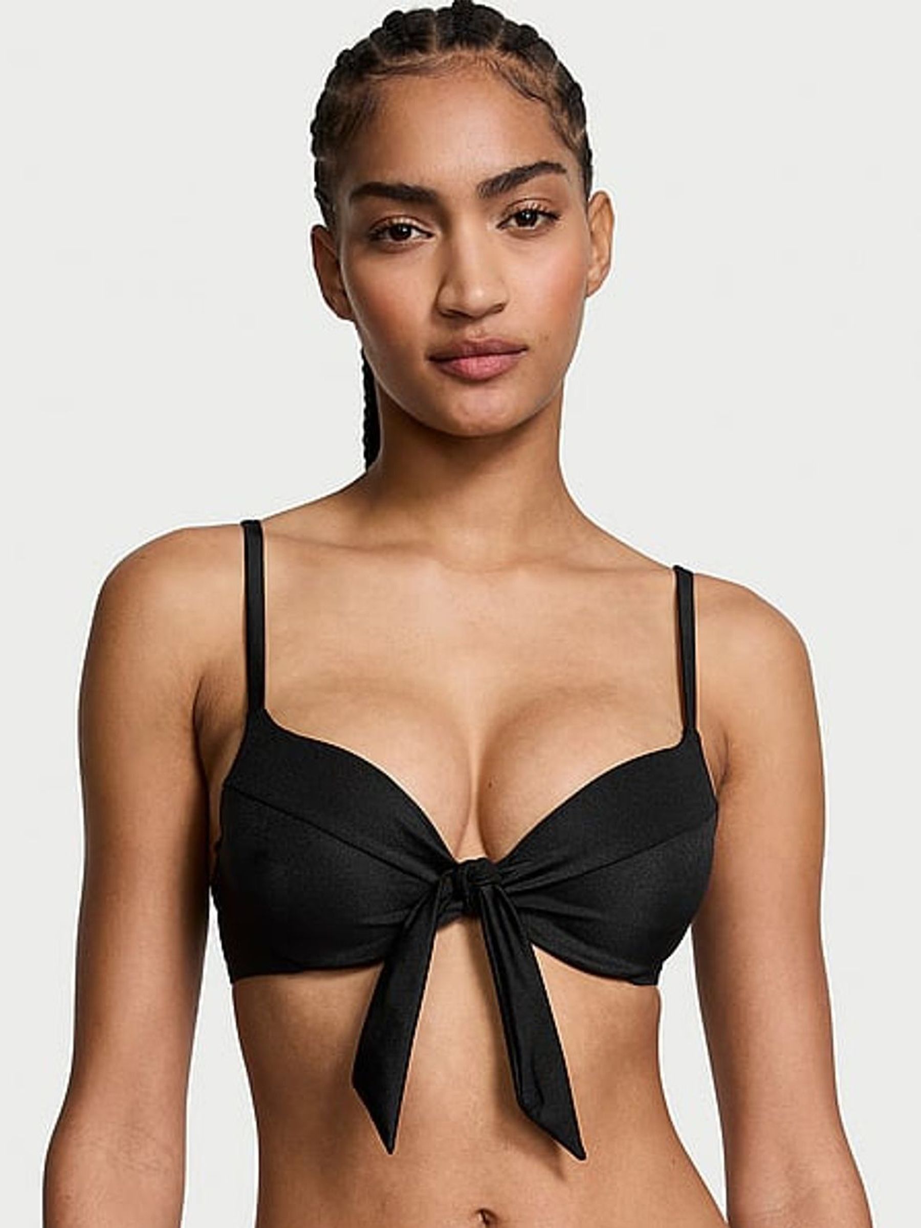 Black Push Up Bow Bikini Top (AC7507) | €56