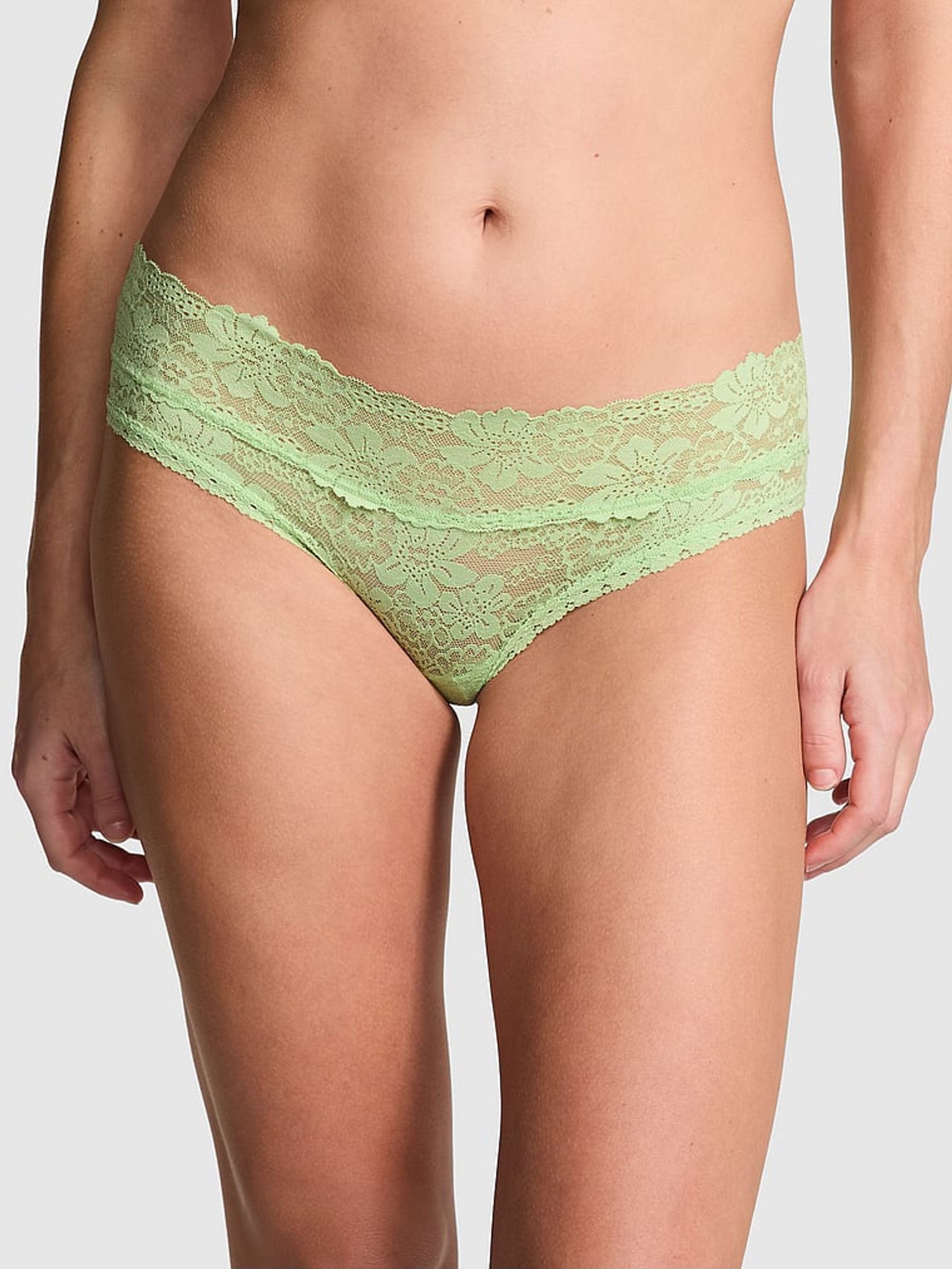 Pale Petal Green Hipster Floral Lace Knickers (AC7513) | €10.50