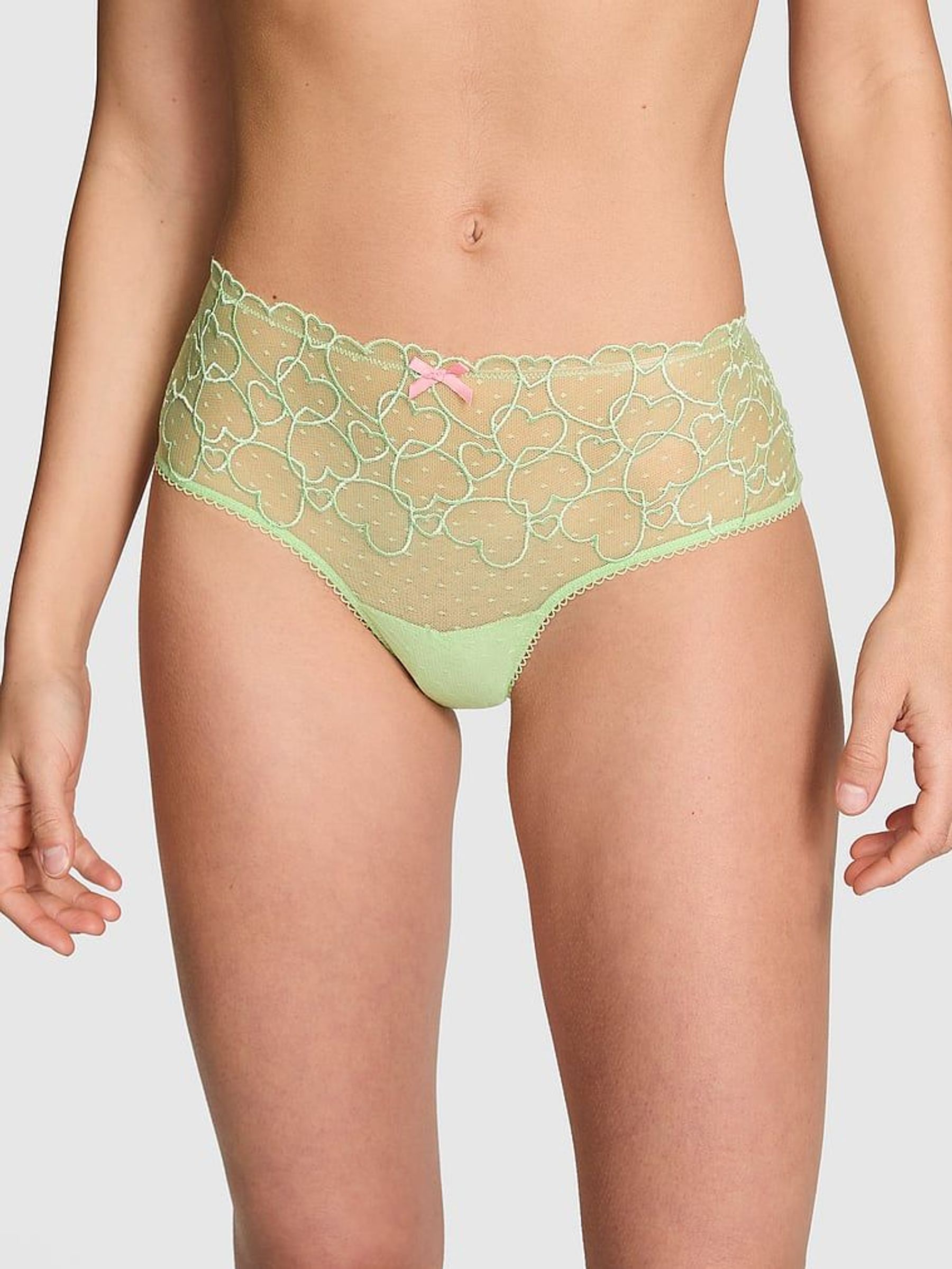 Pale Petal Green Cheeky Lace Knickers (AC7524) | €10.50