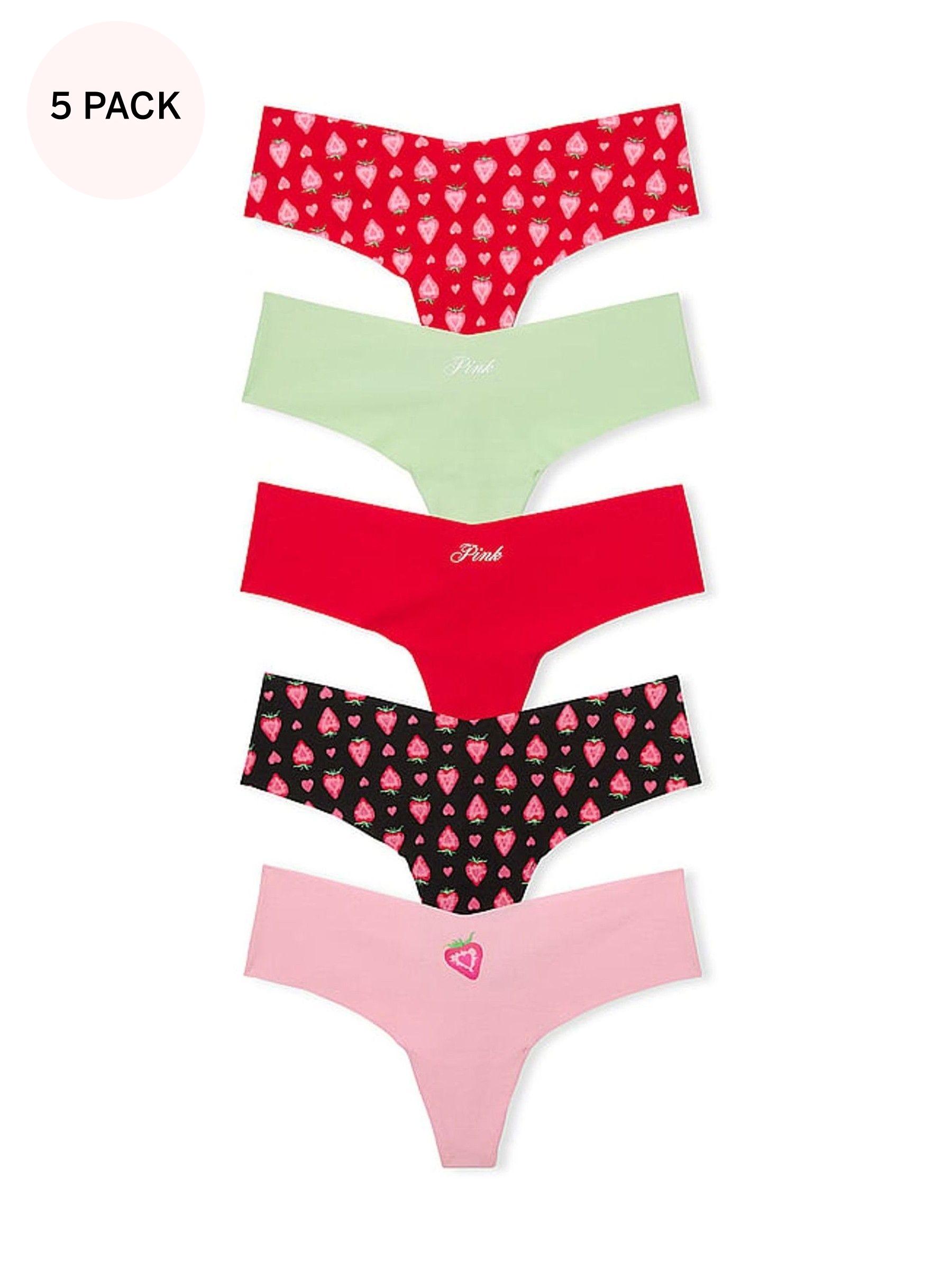Red/Pink/White/Black/Orange Thong 5 Pack Knickers (AC7532) | €31