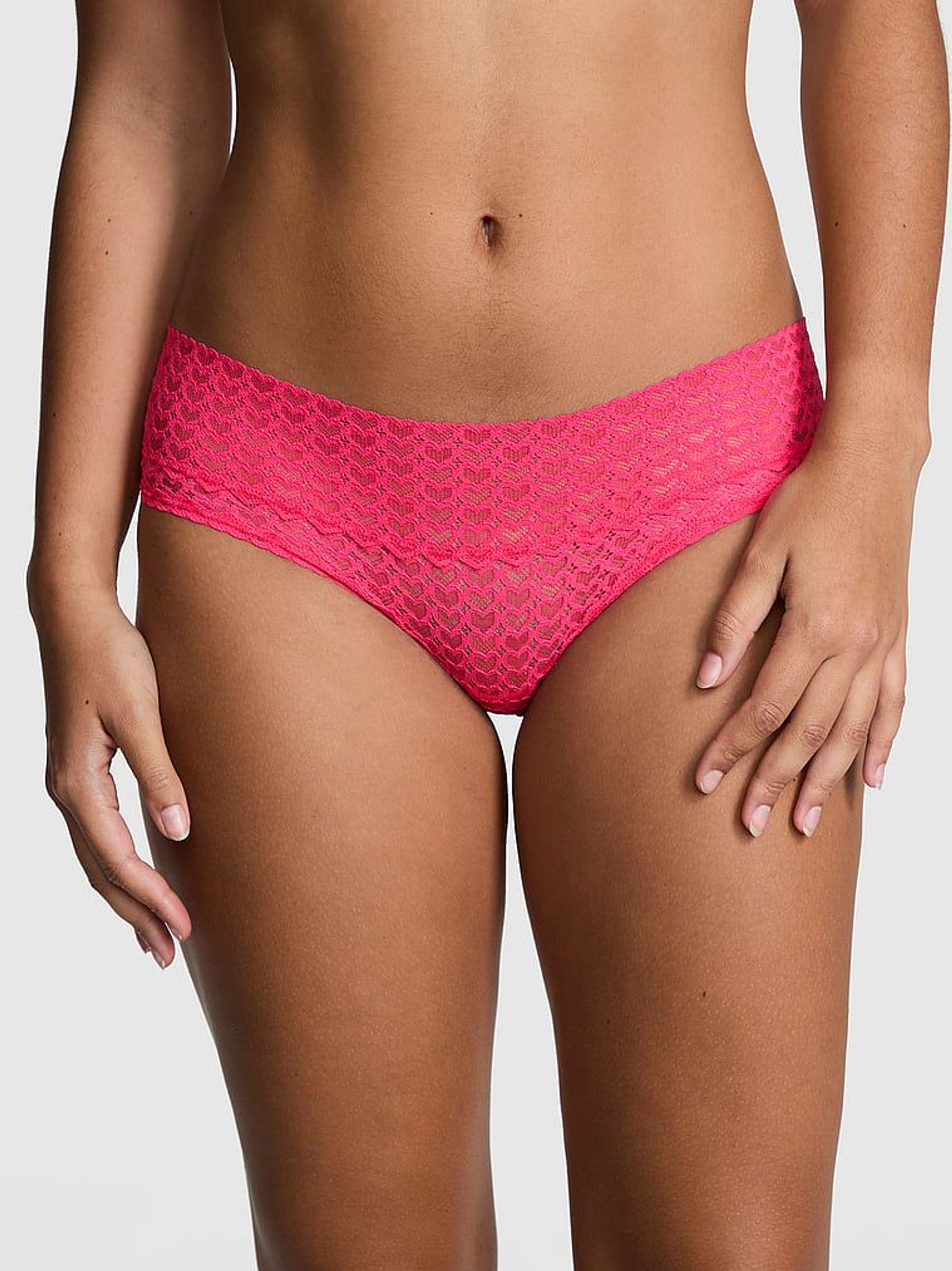 Double Bubble Pink Hipster Heart Lace Knickers (AC7544) | €10.50