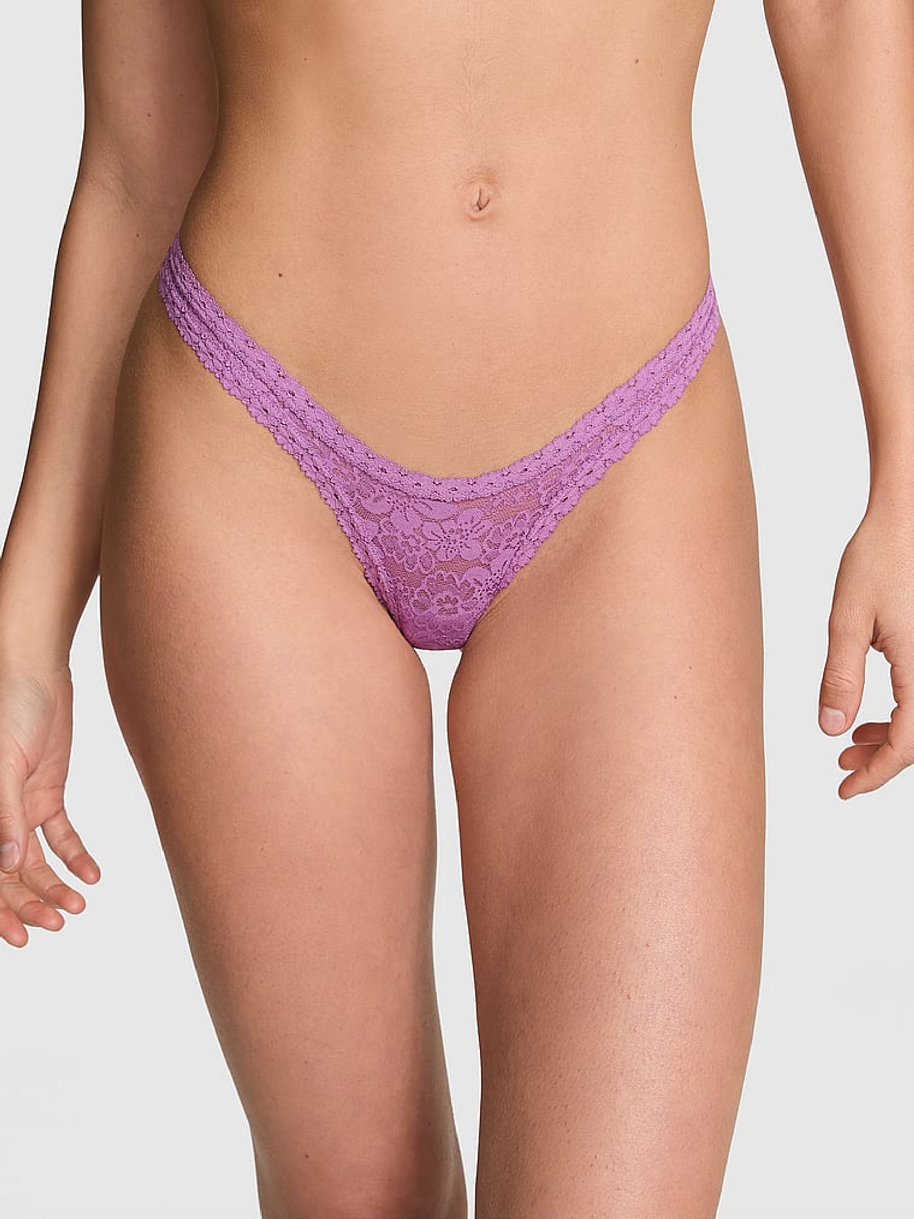 Grape Taffy Purple Mini Scoop Thong Floral Lace Knickers (AC7553) | €10.50
