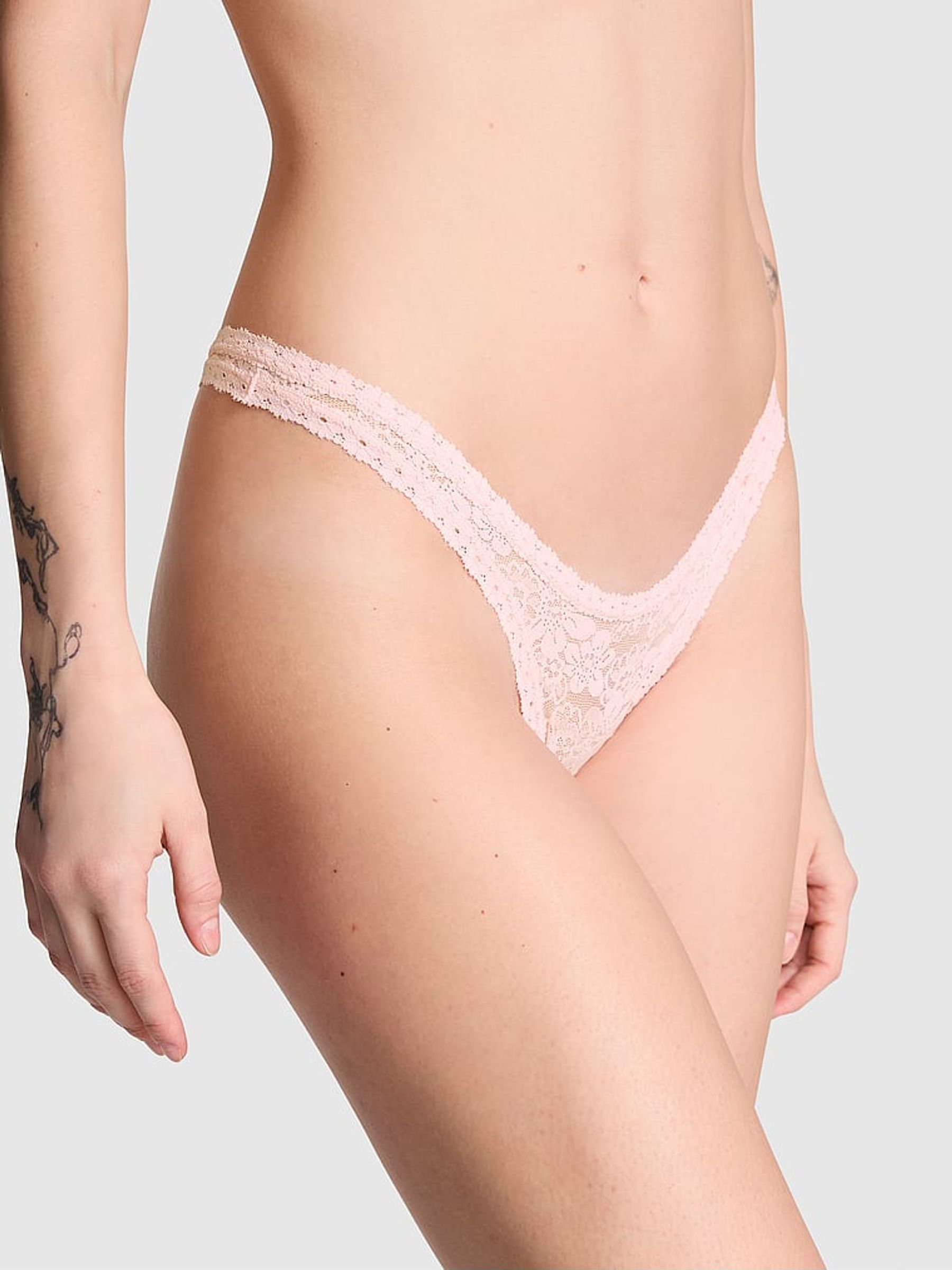 Angel Pink Mini Scoop Thong Floral Lace Knickers (AC7560) | €10.50