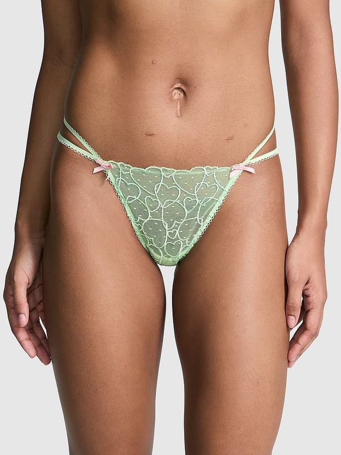 Pale Petal Green G String Lace Knickers (AC7567) | €10.50
