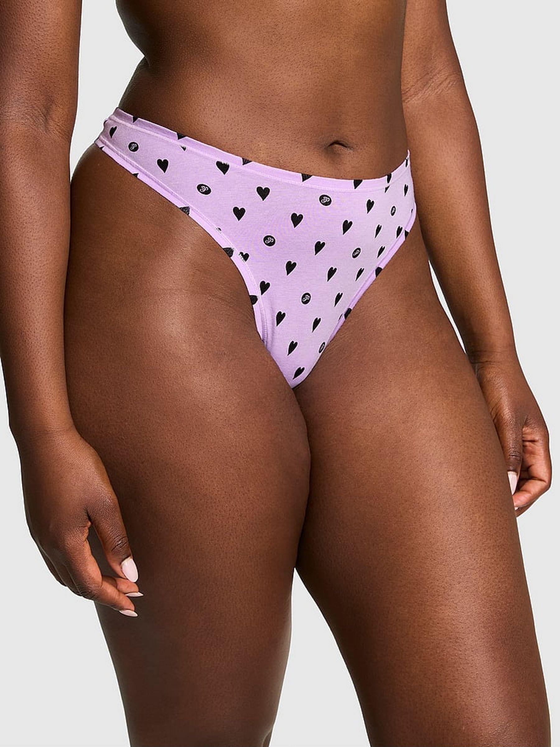Purple Petal Thong Cotton Knickers (AC8994) | €10.50